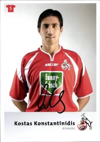 Autogrammkarte Fußballer Kostas Konstantinidis, 1. FC Köln, Autogramm
