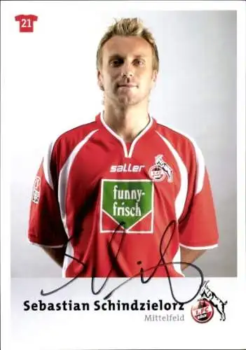 Autogrammkarte Fußballer Sebastian Schindzielorz, 1. FC Köln, Autogramm