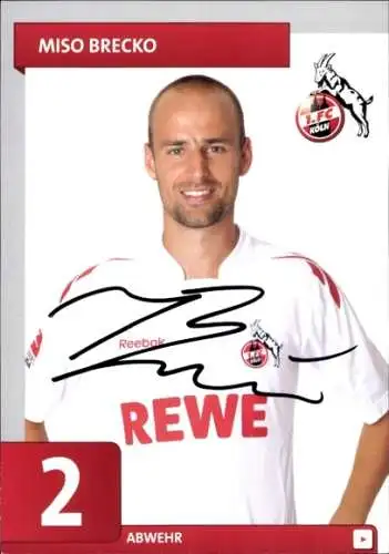 Autogrammkarte Fußballer Miso Brecko, 1. FC Köln, Autogramm