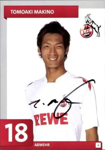 Autogrammkarte Fußballer Tomoaki Makino, 1. FC Köln, Autogramm
