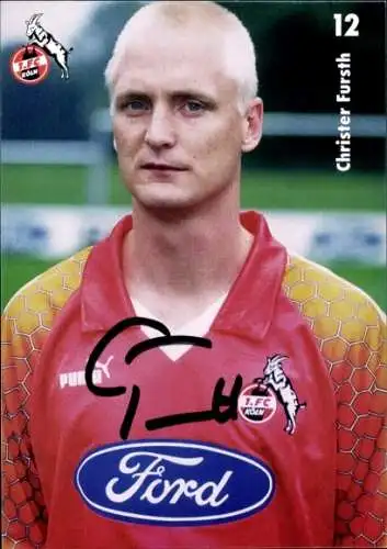 Autogrammkarte Fußballer Christer Fursth, 1. FC Köln, Autogramm