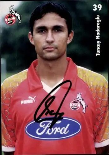 Autogrammkarte Fußballer Tuncay Nadaroglu, 1. FC Köln, Autogramm