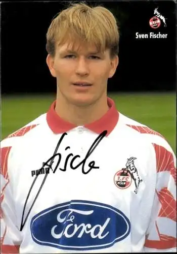Autogrammkarte Fußballer Sven Fischer, 1. FC Köln, Autogramm