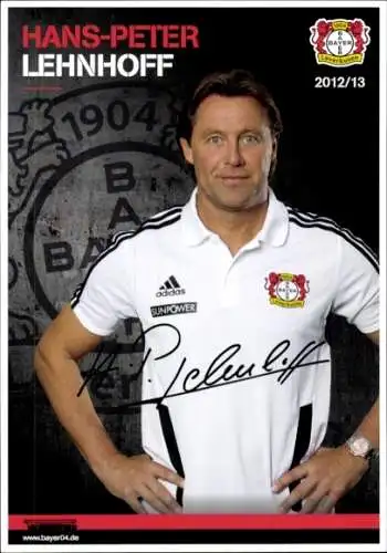 Autogrammkarte Teammanager Hans Peter Lehnhoff, Bayer Leverkusen, Autogramm