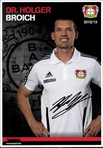 Autogrammkarte Konditionstrainer Dr. Holger Broich, Bayer Leverkusen, Autogramm