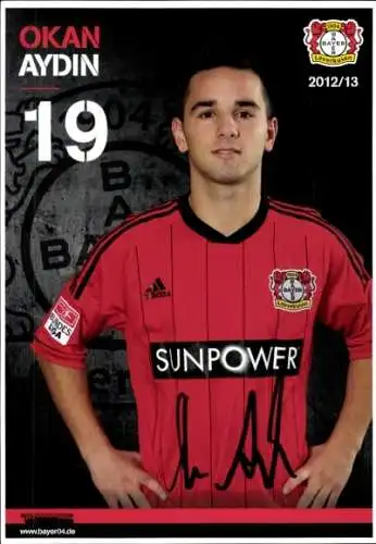 Autogrammkarte Fußballer Okan Aydin, Bayer Leverkusen, Autogramm