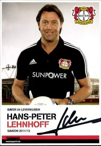 Autogrammkarte Teammanager Hans Peter Lehnhoff, Bayer Leverkusen, Autogramm