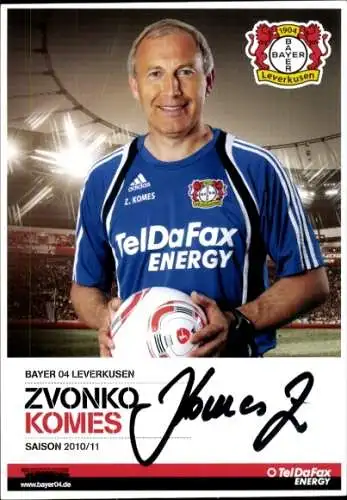 Autogrammkarte Konditionstrainer Zvonko Komes, Bayer Leverkusen, Autogramm