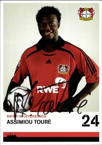 Autogrammkarte Fußballer Assimiou Touré, Bayer Leverkusen, Autogramm