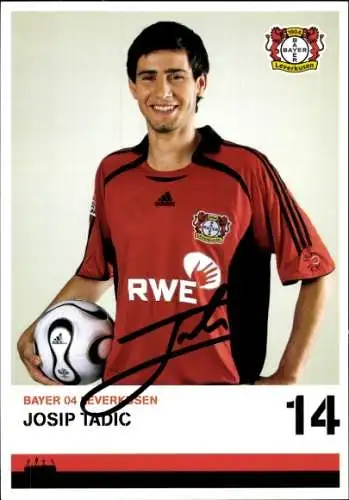 Autogrammkarte Fußballer Josip Tadic, Bayer Leverkusen, Autogramm