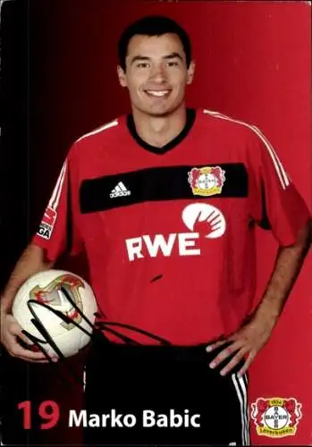 Autogrammkarte Fußballer Marko Babic, Bayer Leverkusen, Autogramm