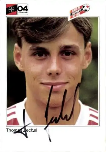 Autogrammkarte Fußballer Thomas Zechel, Bayer Leverkusen, Autogramm