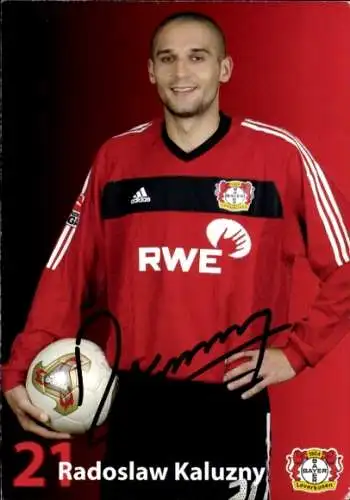 Autogrammkarte Fußballer Radoslaw Kaluzny, Bayer Leverkusen, Autogramm