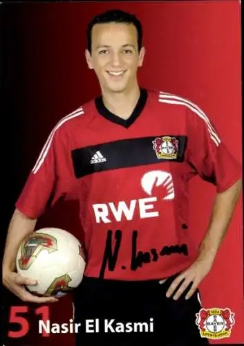 Autogrammkarte Fußballer Nasir El Kasmi, Bayer Leverkusen, Autogramm