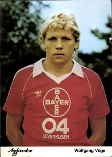 Autogrammkarte Fußballer Wolfgang Vöge, Bayer Leverkusen, Autogramm