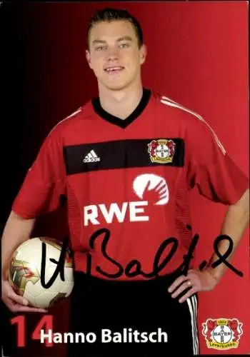 Autogrammkarte Fußballer Hanno Balitsch, Bayer Leverkusen, Autogramm