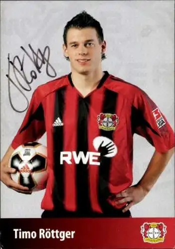 Autogrammkarte Fußballer Timo Röttger, Bayer Leverkusen, Autogramm