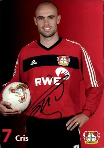 Autogrammkarte Fußballer Cris, Bayer Leverkusen, Autogramm