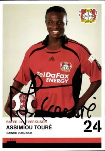 Autogrammkarte Fußballer Assimiou Touré, Bayer Leverkusen, Autogramm