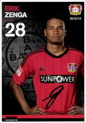 Autogrammkarte Fußballer Erik Zenga, Bayer Leverkusen, Autogramm