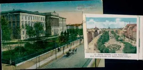 Leporello Ak Lwiw Lwów Lemberg Ukraine, Karl Ludwig-Straße, Hermannsche Anlagen