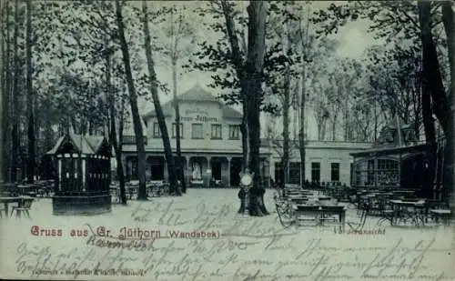 Ak Hamburg Wandsbek Jüthorn, Restaurant Jüthorn, Bäume, Außenbereich, Tischreihen, 