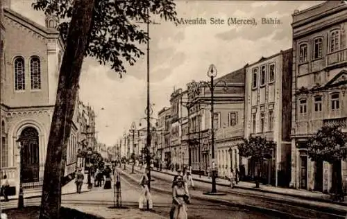 Ak Merces Bahia Brasilien, Avenida Sete, Straßenpartie