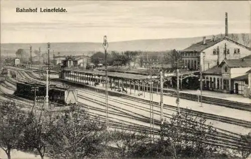 Ak Leinefelde im Eichsfeld Thüringen, Bahnhof  Gleisseite