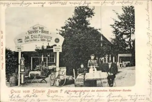 Ak Süsel in Holstein, Gasthaus Süseler Baum, Bundeswirtschaft des deutschen Radfahrer-Bundes