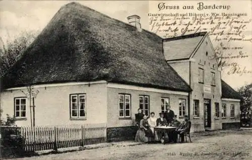 Ak Barderup Oeversee in Schleswig-Holstein, Gasthaus und Hökerei v. Ww. Henningsen