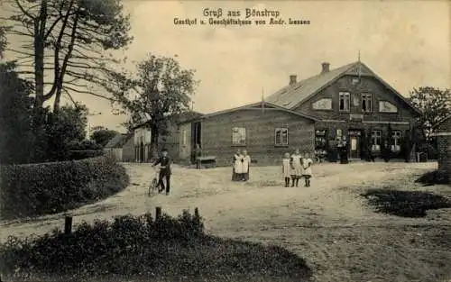 Ak Bönstrup Grundhof in Angeln, Gasthof, Geschäftshaus Andr. Lassen