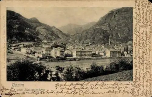 Ak Bozen Bolzano Südtirol, Schwarze und weiße Fotografie von  Berge, Stadtansicht