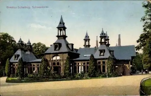 Ak Szczytniki Scheitnig Wrocław Breslau Schlesien, Schweizerei