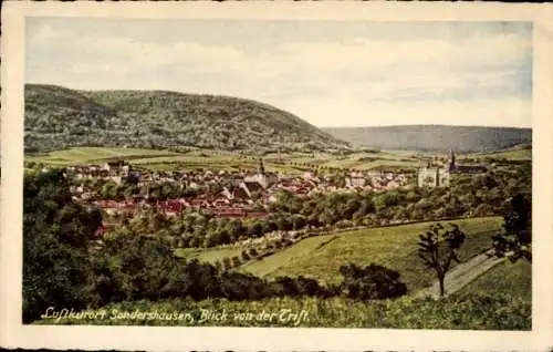 Ak Sondershausen im Kyffhäuserkreis Thüringen, Landschaftsansicht, Stadtansicht von  hügelige Umg