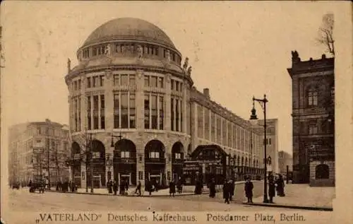 Ak Berlin Tiergarten, Potsdamer Platz, Deutsches Kaffeehaus Vaterland