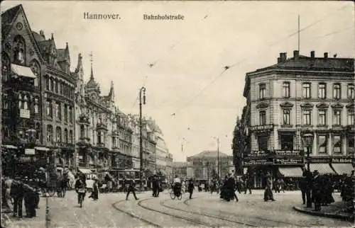 Ak Hannover in Niedersachsen, Bahnhofstraße, Geschäfte