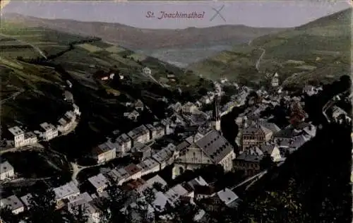 Ak Jáchymov St. Joachimsthal Region Karlsbad, Gesamtansicht