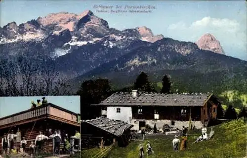 Ak Eckbauer Garmisch Partenkirchen, Pächter, Bergführer Schweizer Bartl