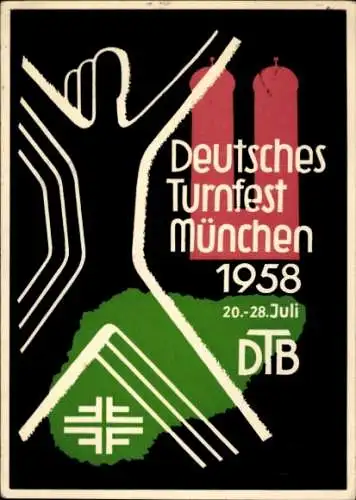 Künstler Ak München Bayern, Deutsches Turnfest München 1958, DTB