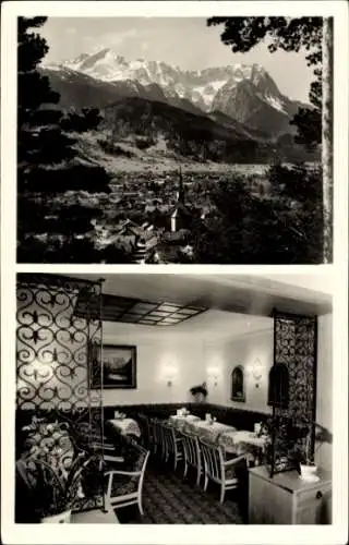 Ak Partenkirchen in Oberbayern, Panorama, Konditorei Café Lievert, Ludwigstraße 55