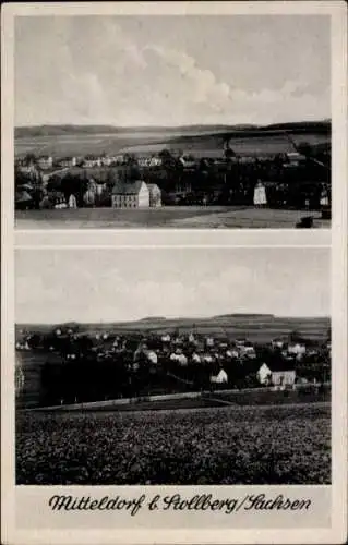 Ak Mitteldorf Stollberg im Erzgebirge, Panorama