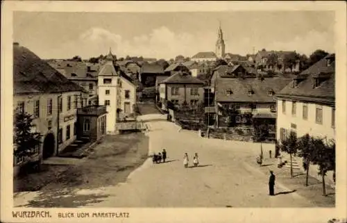 Ak Wurzbach in Thüringen, Blick vom Marktplatz