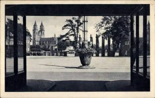 Ak Magdeburg an der Elbe, Durchblick zum Ehrenhof