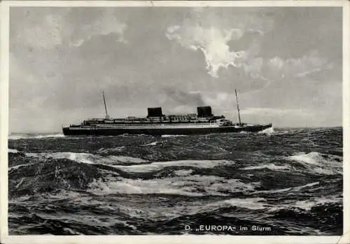 Ak Dampfer Europa, Norddeutscher Lloyd Bremen, Schnelldampfer