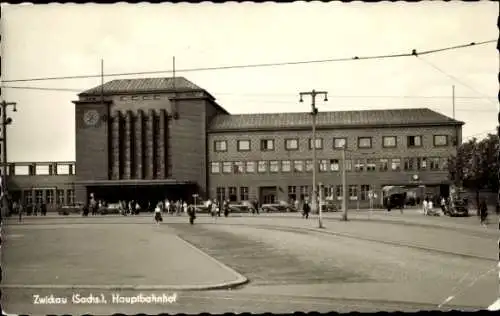 Ak Zwickau in Sachsen, Zwickau (Sachs.), Hauptbahnhof
