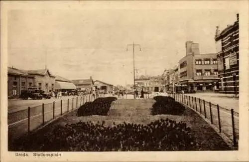 Ak Ginneken Breda Nordbrabant Niederlande, Stationsplein