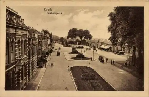 Ak Breda Nordbrabant Niederlande,  Stationsplein