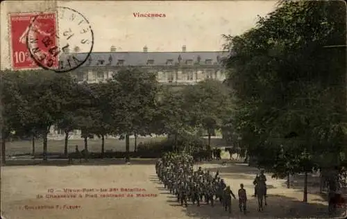 Ak Vincennes Val de Marne, Soldaten des 26. Jäger-Bataillons, Vieux Fort