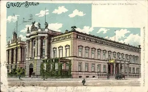 Ak Berlin Charlottenburg, Kurfürstendamm, Palais Kaiser Wilhelm I, historischer Bau, Eckfenste...