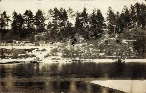 Foto Ak Bischofswerda in Sachsen, Stadt im Winter